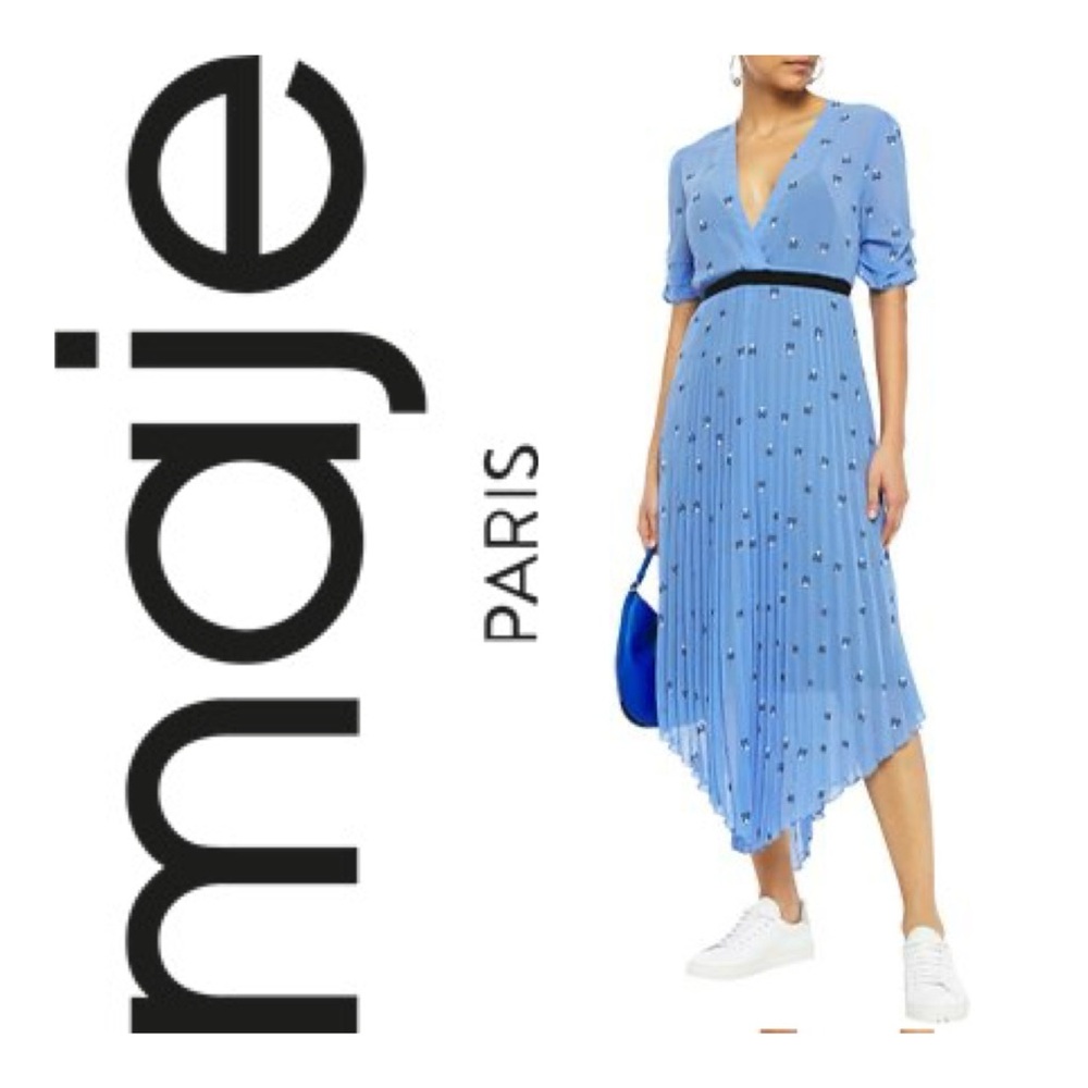 Maje Blue Midi Dress